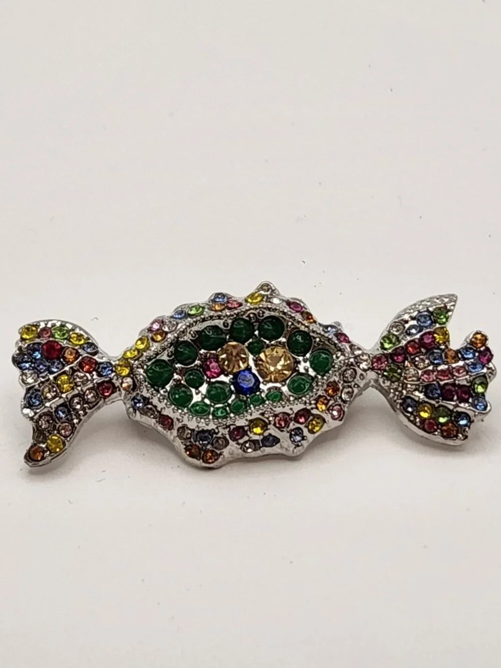 3 for $18 Hard candy brooch silver tone faux crystals multi color NIP